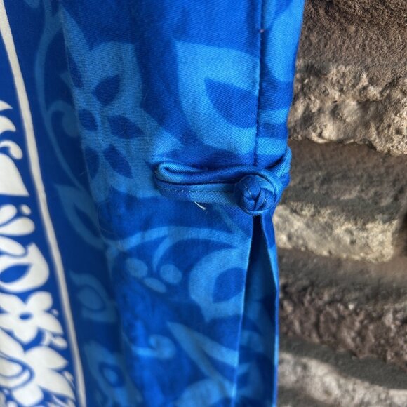 Hawaiian Surf Blue Tropical Floral Sheath Sleeveless Maxi Dress Size Small - Picture 8 of 10